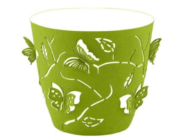 Горшок для цветов Plast Team Butterflies 5,3 л D225 мм круглый 225х225х208 мм зеленое яблоко